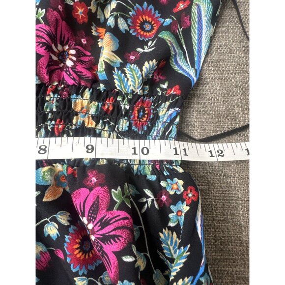 Paper Crane Womens Small Floral Sleeveless Lined Halter Dress Elastic Waist - Picture 6 of 9